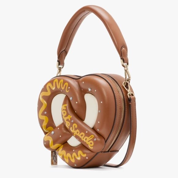 Kate Spade Big Apple NYC 3D Pretzel Crossbody Bag, Brown Women's Hanfbag - Picture 6 of 8